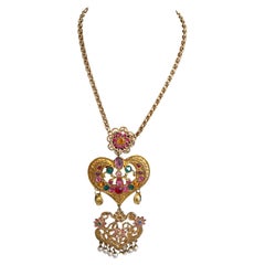 Christian Lacroix Collier pendentif cœur  Bijoux de mode français vintage