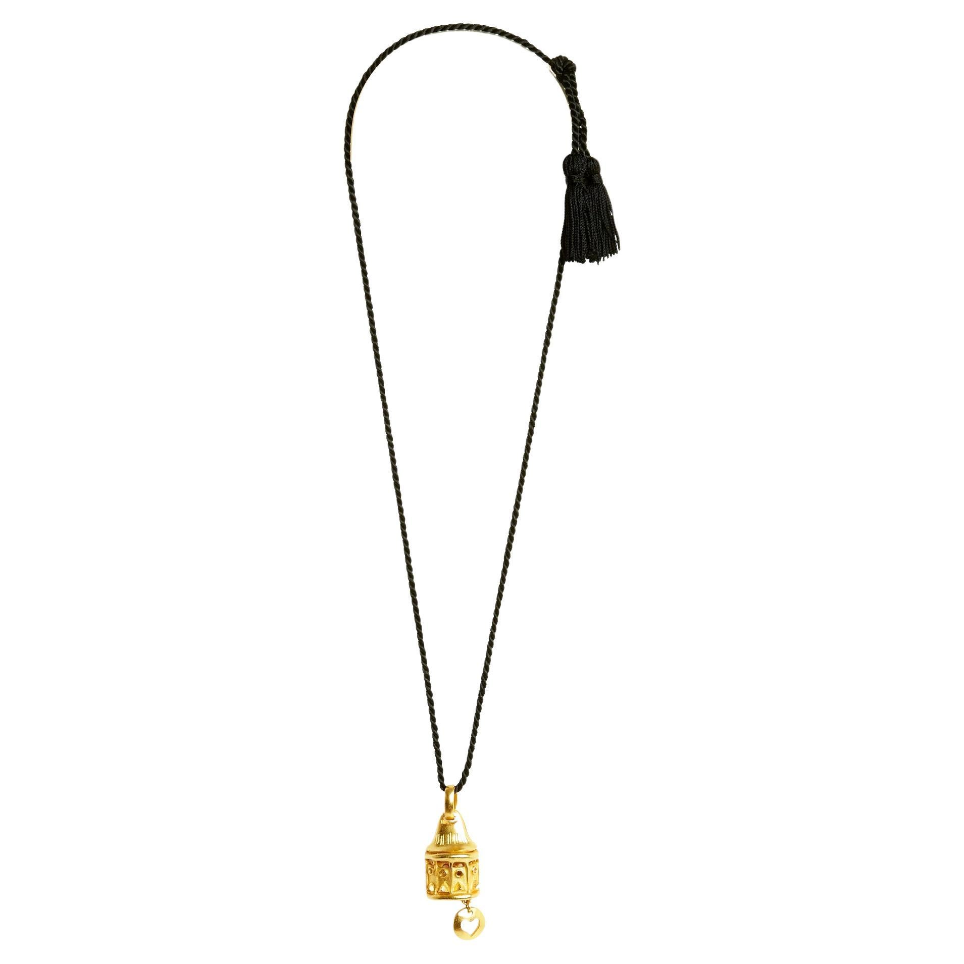 Christian Lacroix Necklace Pendant Golden Carousel For Sale