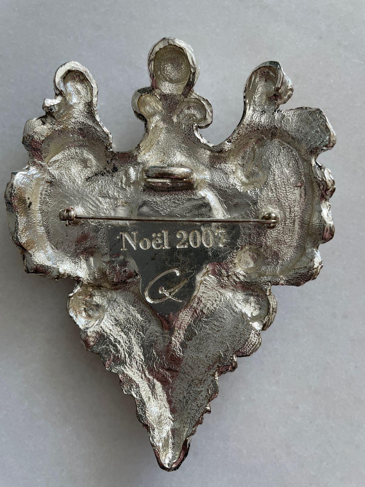 Art Deco Christian Lacroix Noel Mirror Heart Limited Edition Brooch For Sale