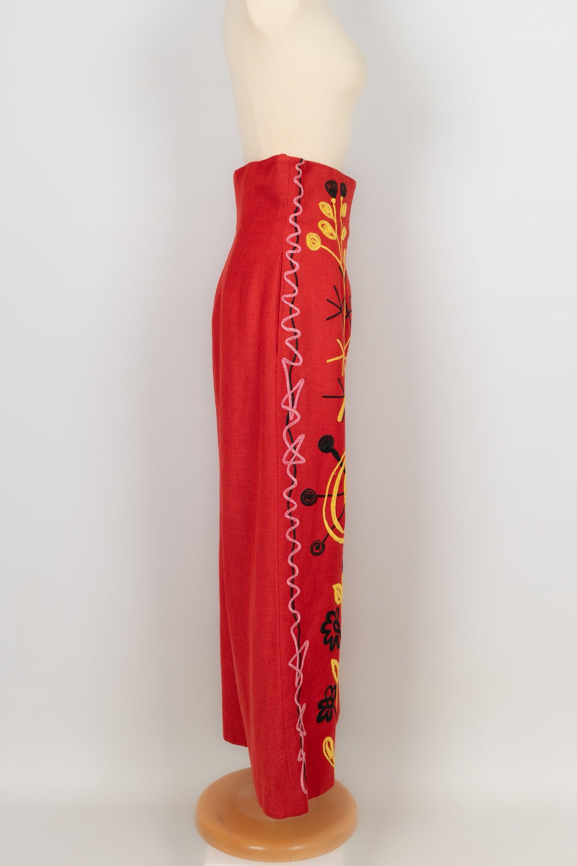 Christian Lacroix Orange Linen Pants Spring, 1998 In Excellent Condition For Sale In SAINT-OUEN-SUR-SEINE, FR