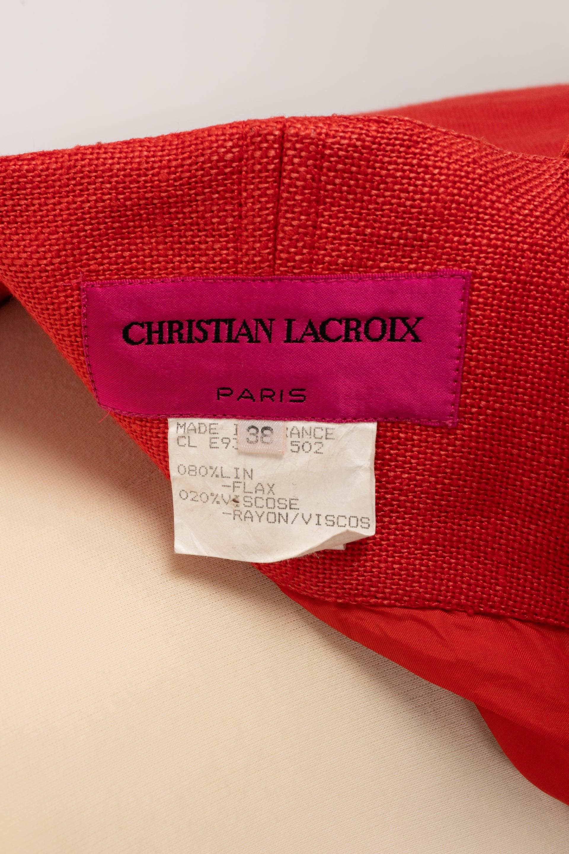 Christian Lacroix Orangefarbene Leinenhose Frühjahr, 1998 im Angebot 2