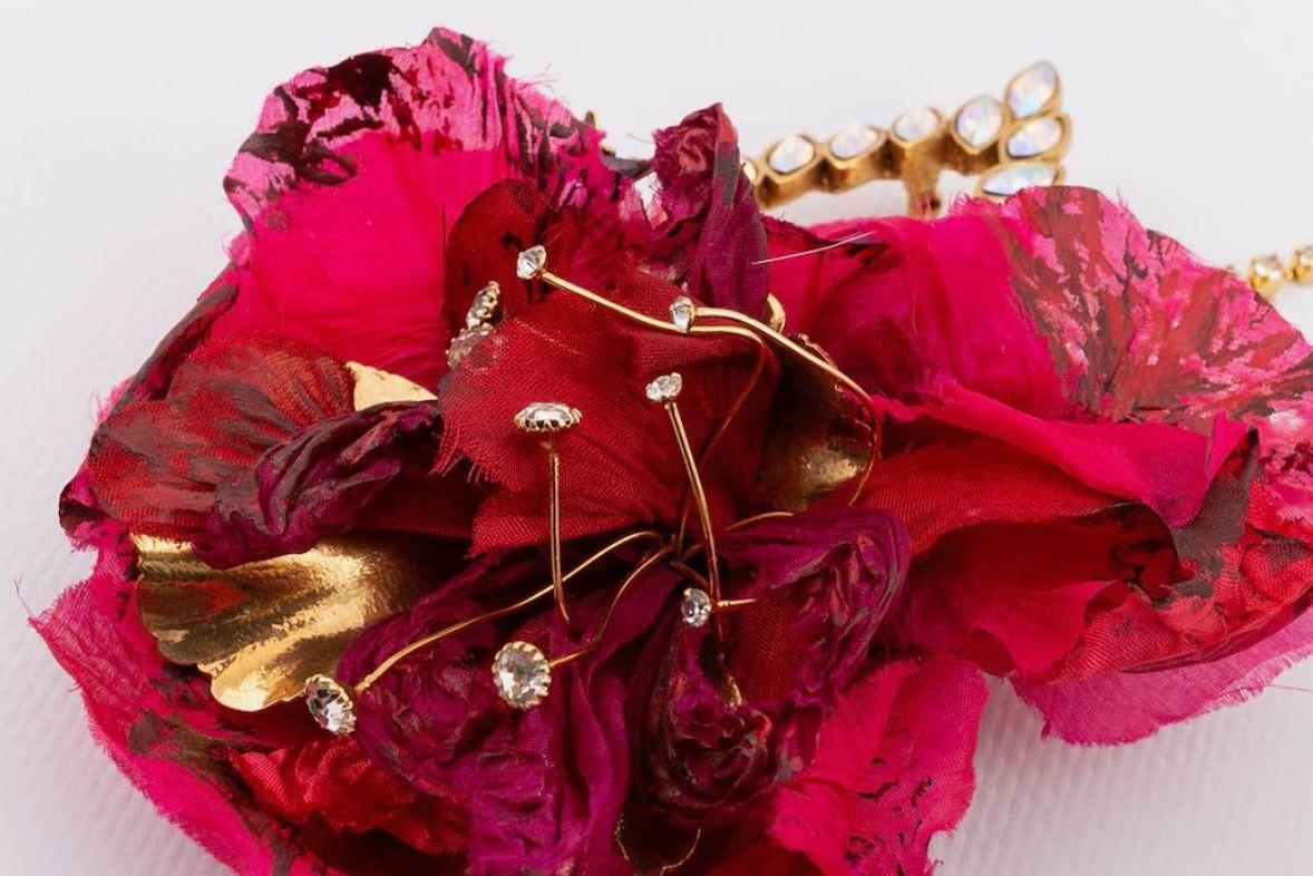 Christian Lacroix Organza Brooch in Gilted Metal For Sale 3