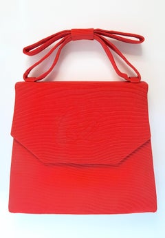 Couture ChristianLacroixParis CL Ricamo DoppioBowHandle RosaSeta Borsa da sera