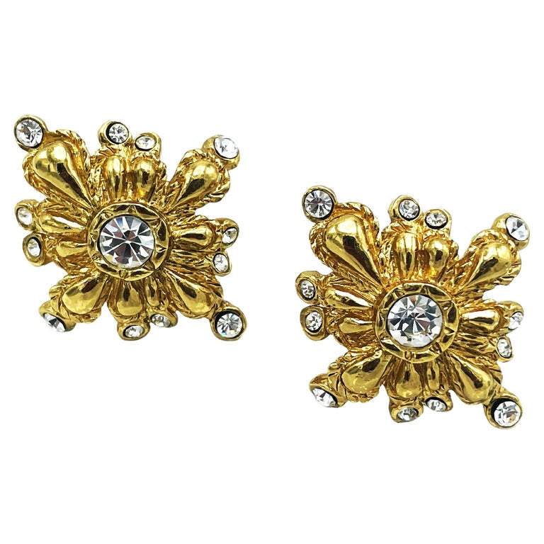 Boucles D'oreilles Clip – Signées RICHEL Paris – Vintage – Doré Et Bleu – Alliage