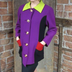 Christian Lacroix Paris Color Block Jacket Purple Green RED 1990s
