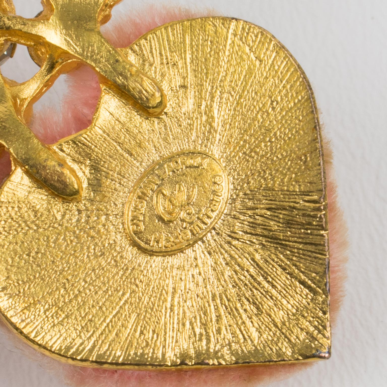 Christian Lacroix Paris Jeweled Heart Pin Brooch 1