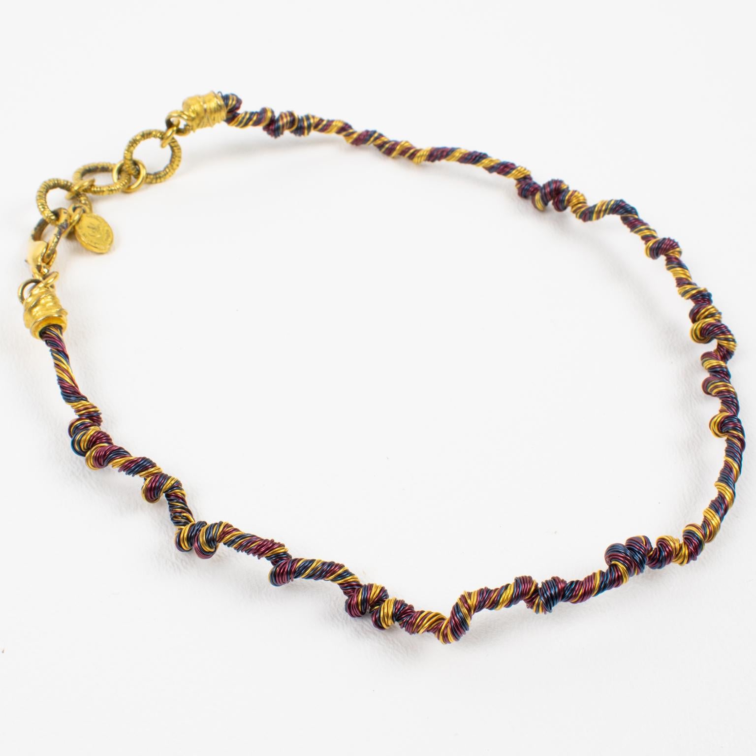 Women's Christian Lacroix Paris Multicolor Wired Rigid Choker Necklace For Sale