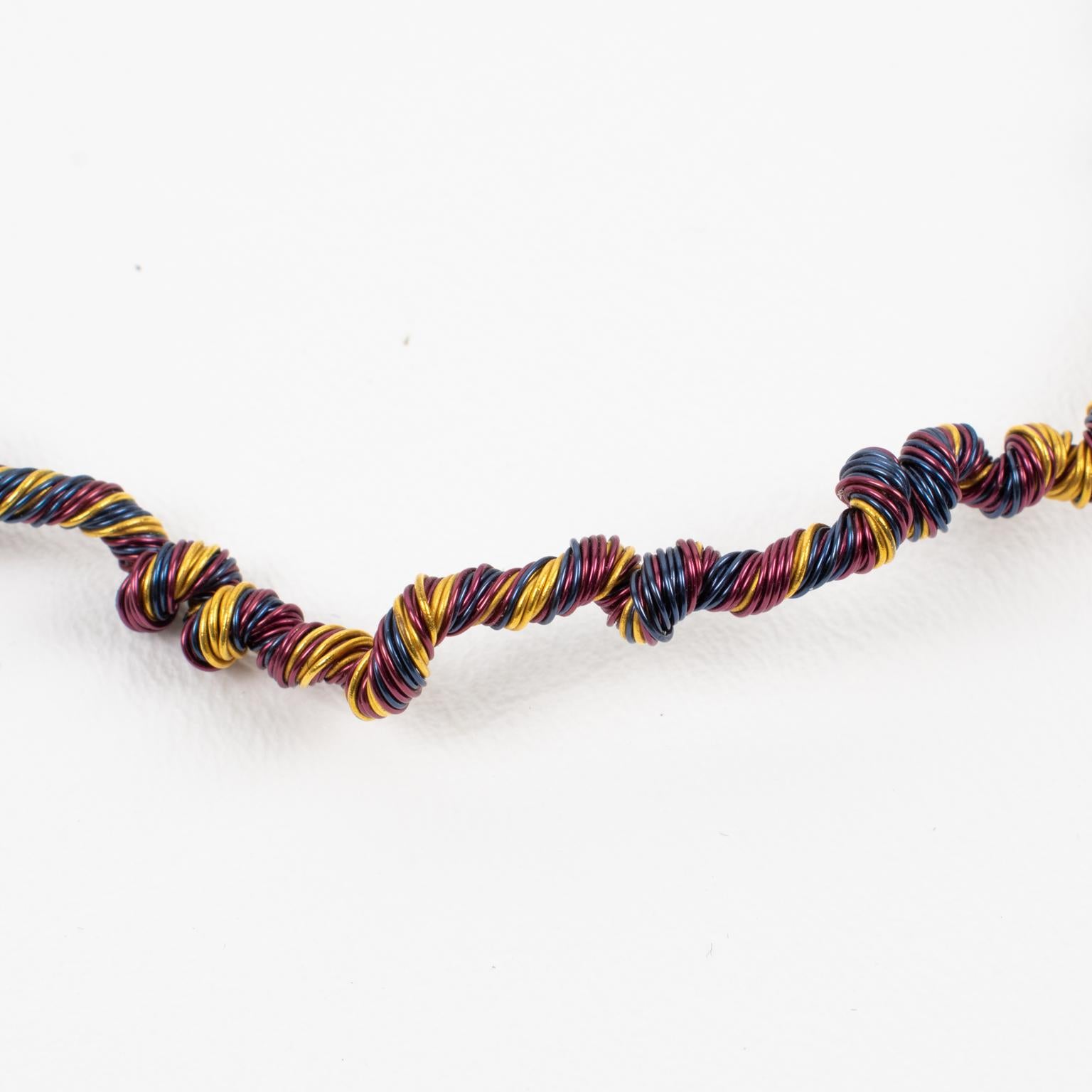 Christian Lacroix Paris Multicolor Wired Rigid Choker Necklace For Sale 4
