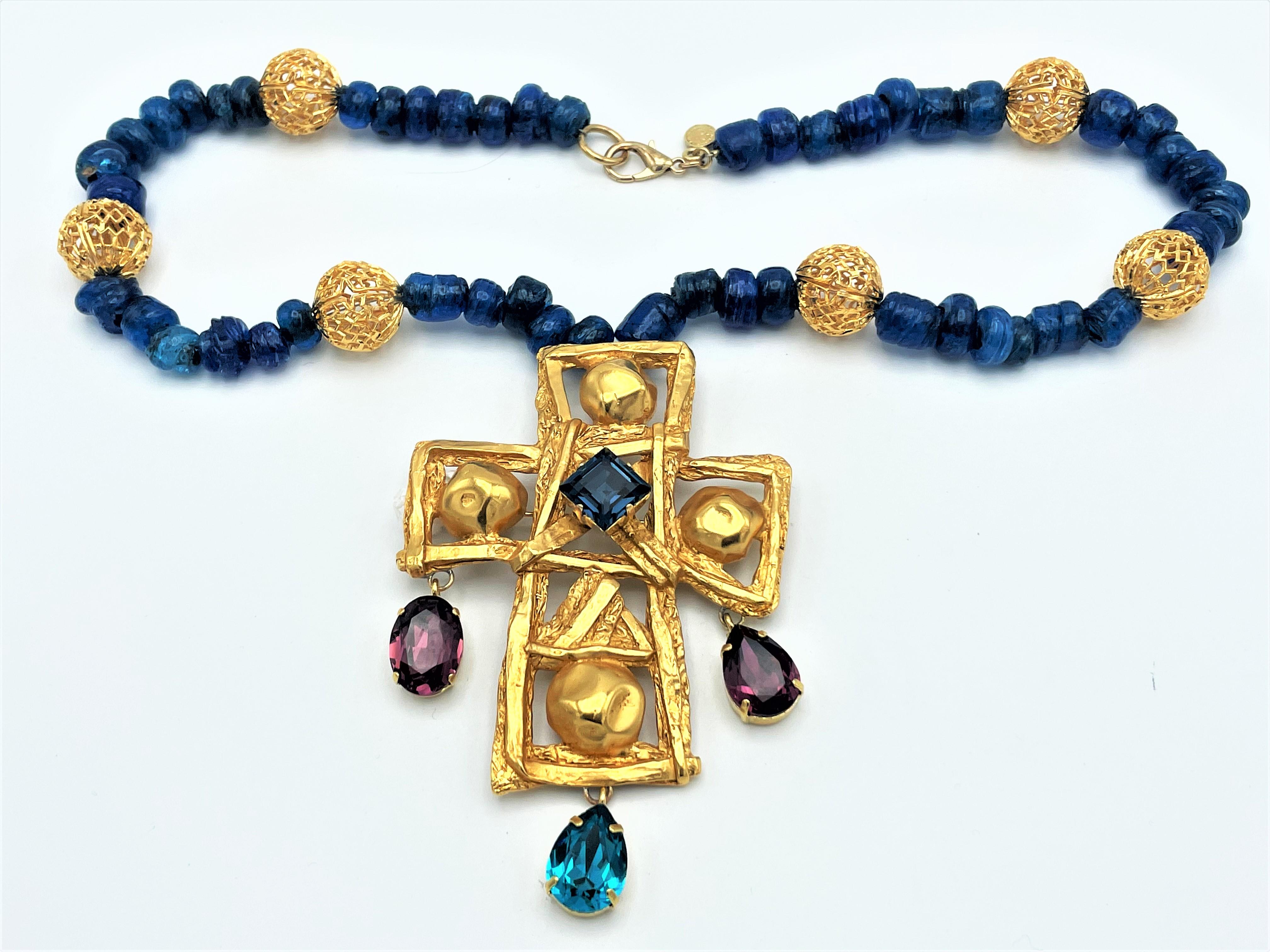 CHRISTIAN LACROIX PARIS, collar con broche de cruz amovible, con brillantitos Art Decó en venta