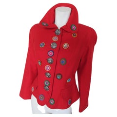 Christian Lacroix a Paris Veste à boutons en laine rouge