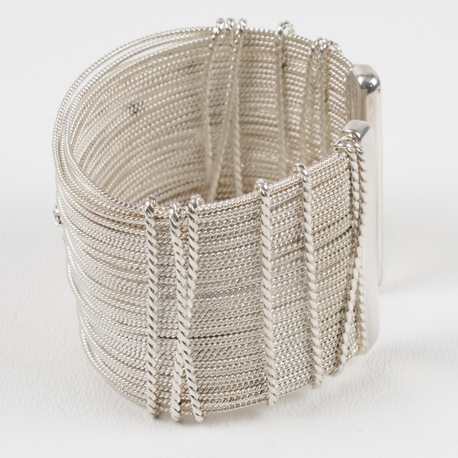 Christian Lacroix Paris Silvered Jeweled Bracelet For Sale 5
