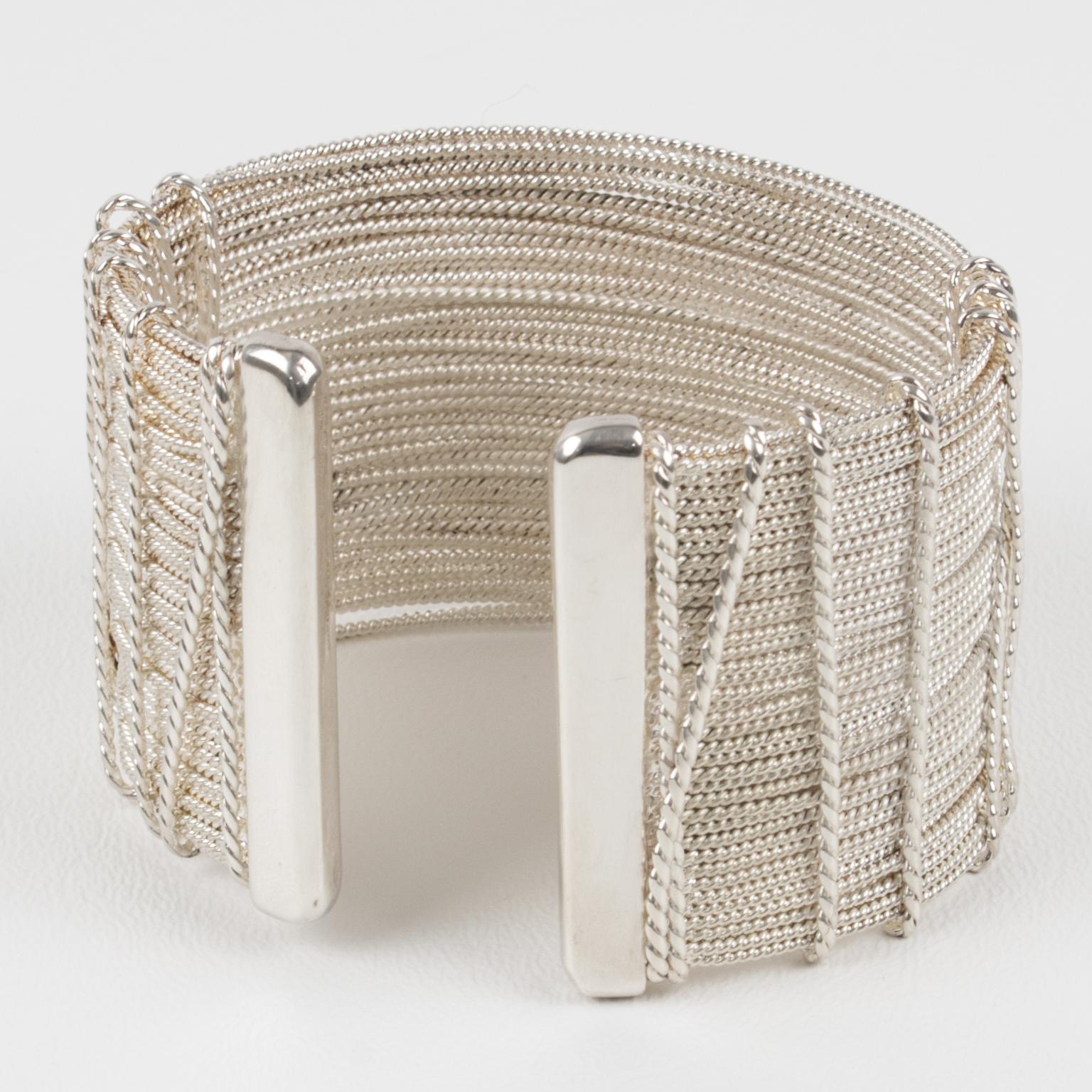 Christian Lacroix Paris Silvered Jeweled Bracelet In Good Condition For Sale In Atlanta, GA