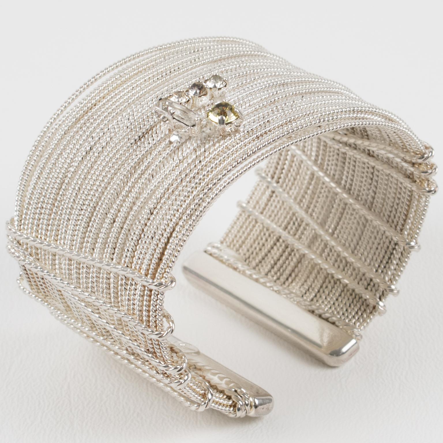 Women's Christian Lacroix Paris Silvered Jeweled Bracelet For Sale