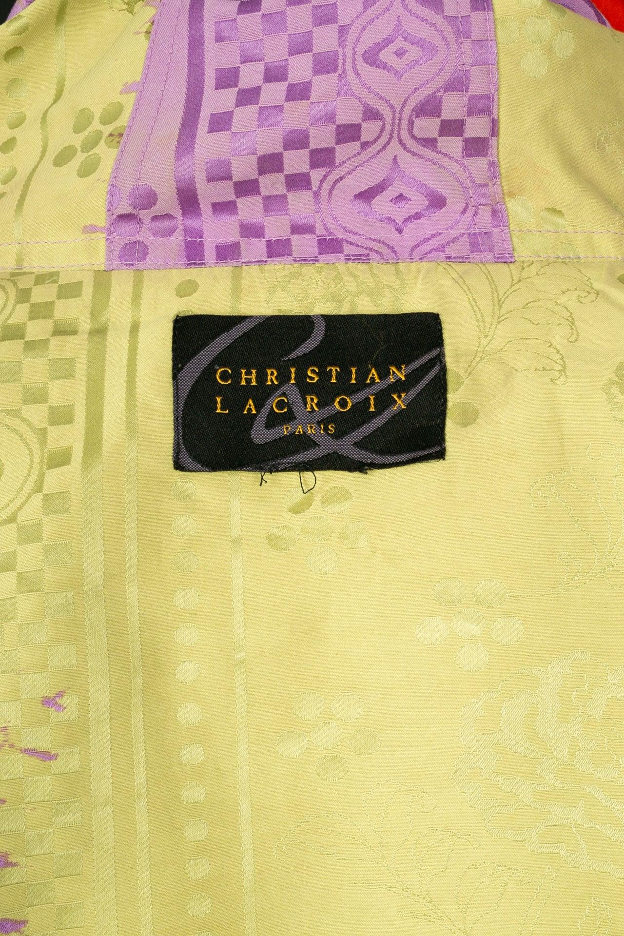 Parka Christian Lacroix en coton vert et violet en vente 8