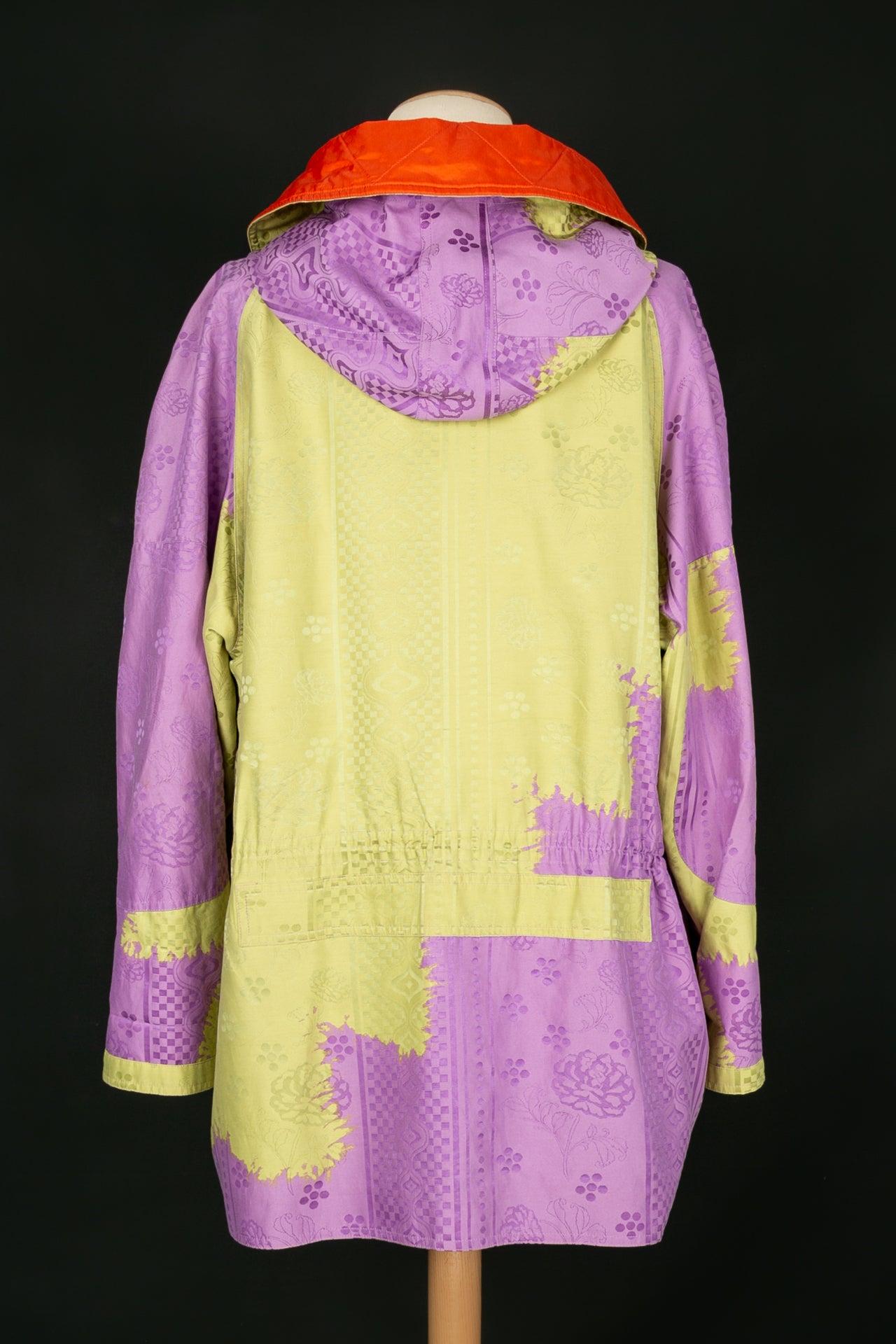 Women's Christian Lacroix Parka Made of Green and Purple Cotton For Sale