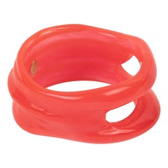 Christian Lacroix Pink-Red See-Thru Free-Form Bracelet