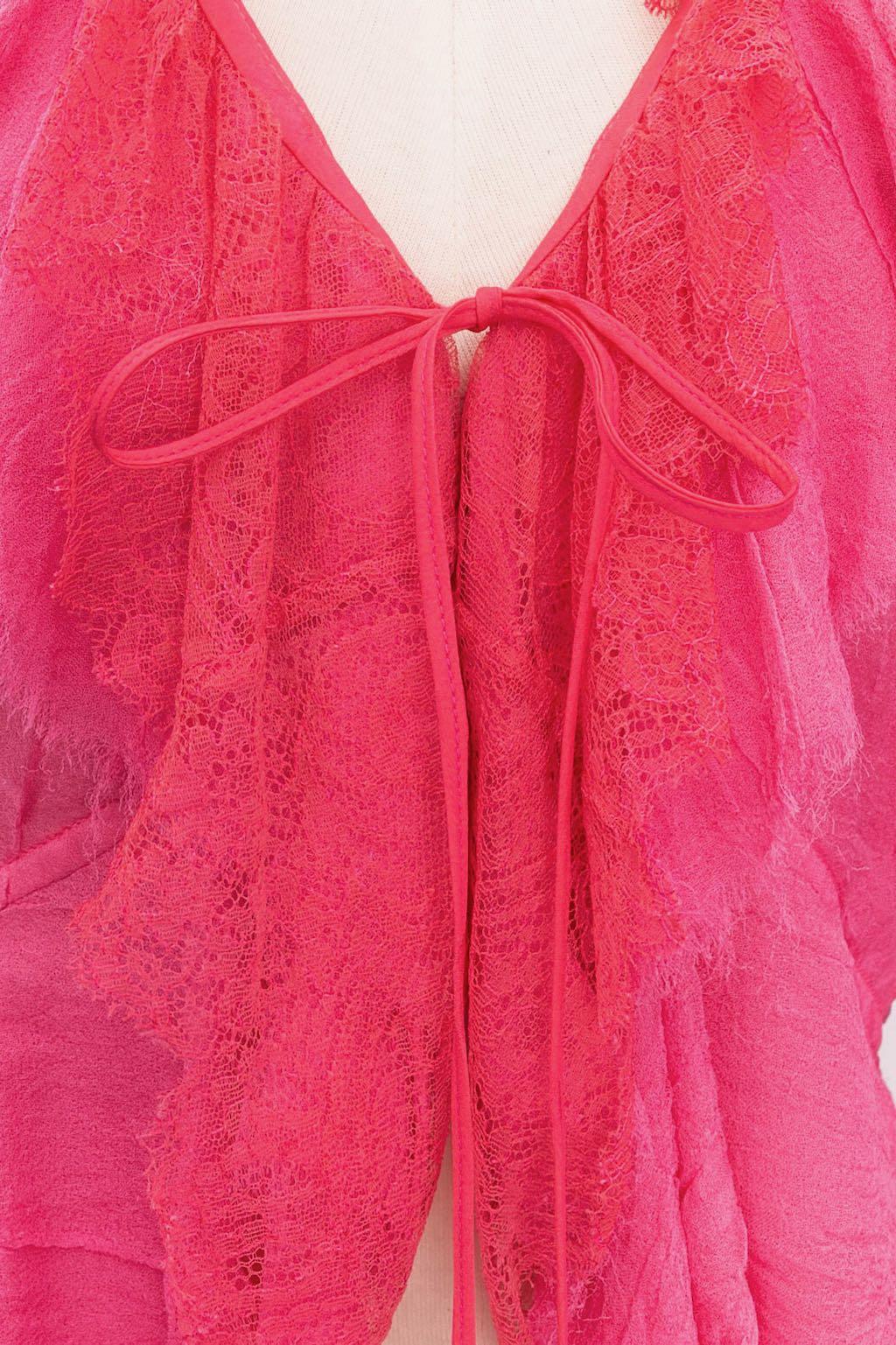 Christian Lacroix Pink Set in Lace and Silk Crepe For Sale 8