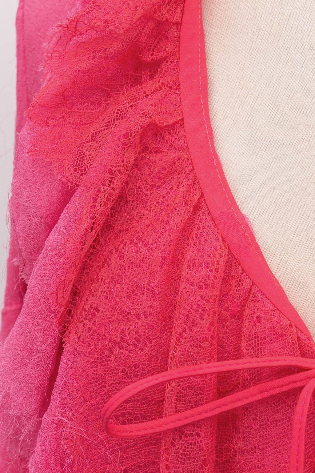 Christian Lacroix Pink Set in Lace and Silk Crepe For Sale 9