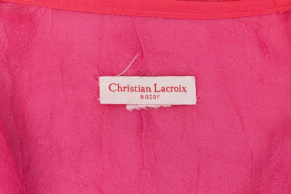 Christian Lacroix Pink Set in Lace and Silk Crepe For Sale 13