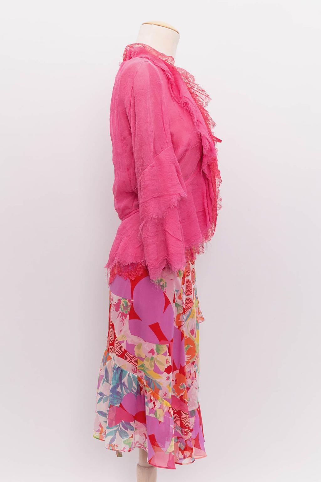 Christian Lacroix - Set in lace and silk crepe. No composition or size tag, it fits a size 36FR/38FR.

Additional information:
Condition: Very good condition
Dimensions: Jacket: Shoulders: 40 cm (15.74 