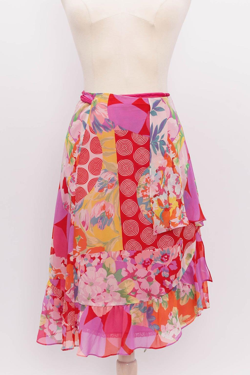 Christian Lacroix Pink Set in Lace and Silk Crepe For Sale 1