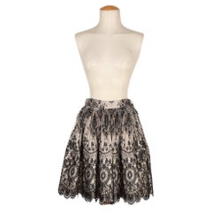 Christian Lacroix Pleated Beige Wild Silk Skirt