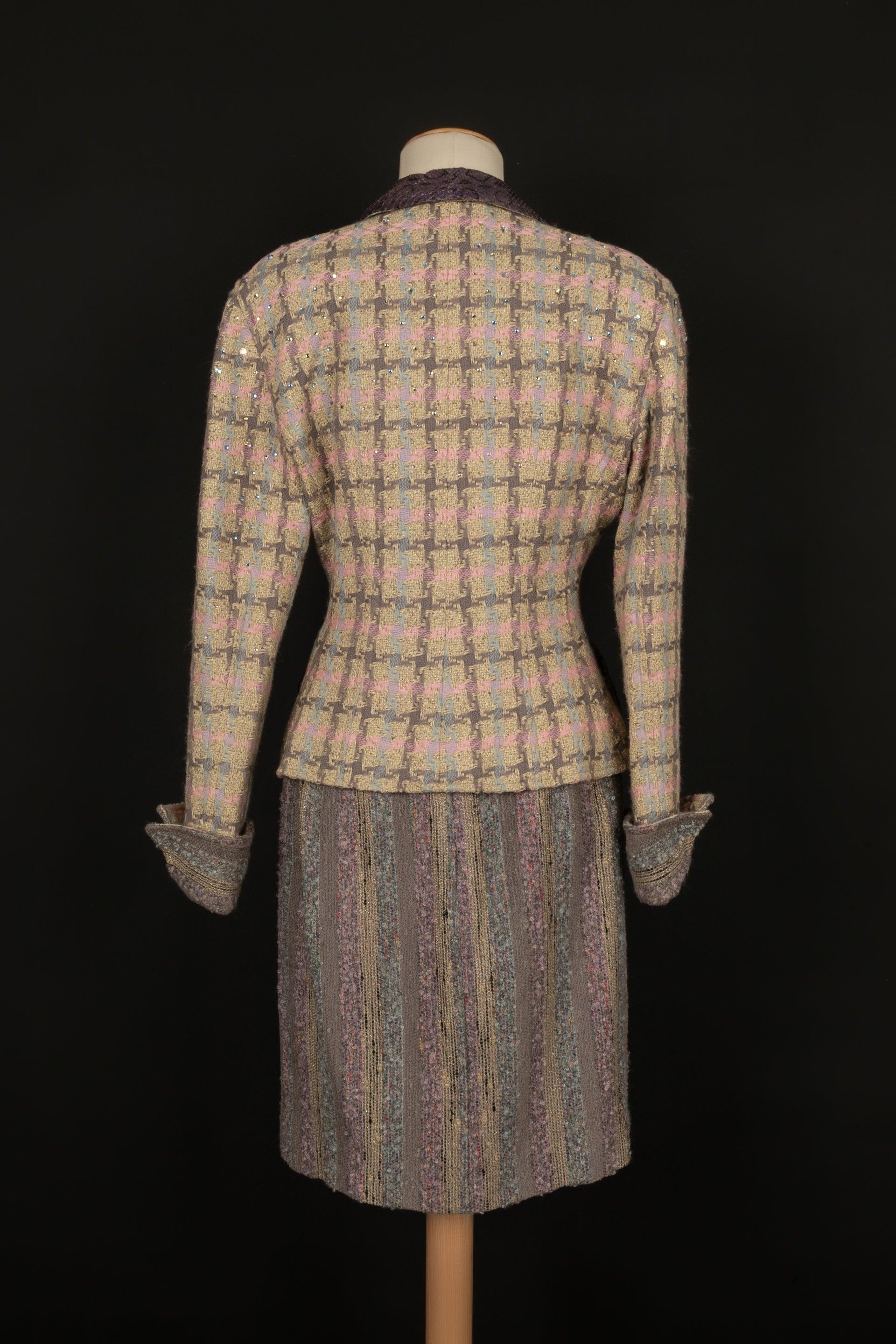 Brown Christian Lacroix Python and Tweed Suit Set For Sale
