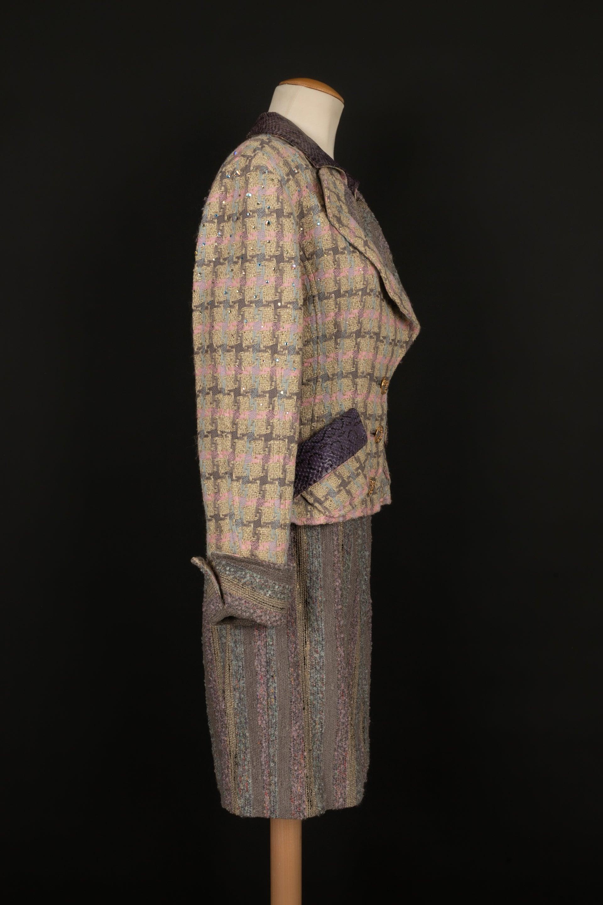Christian Lacroix Python and Tweed Suit Set In Excellent Condition For Sale In SAINT-OUEN-SUR-SEINE, FR