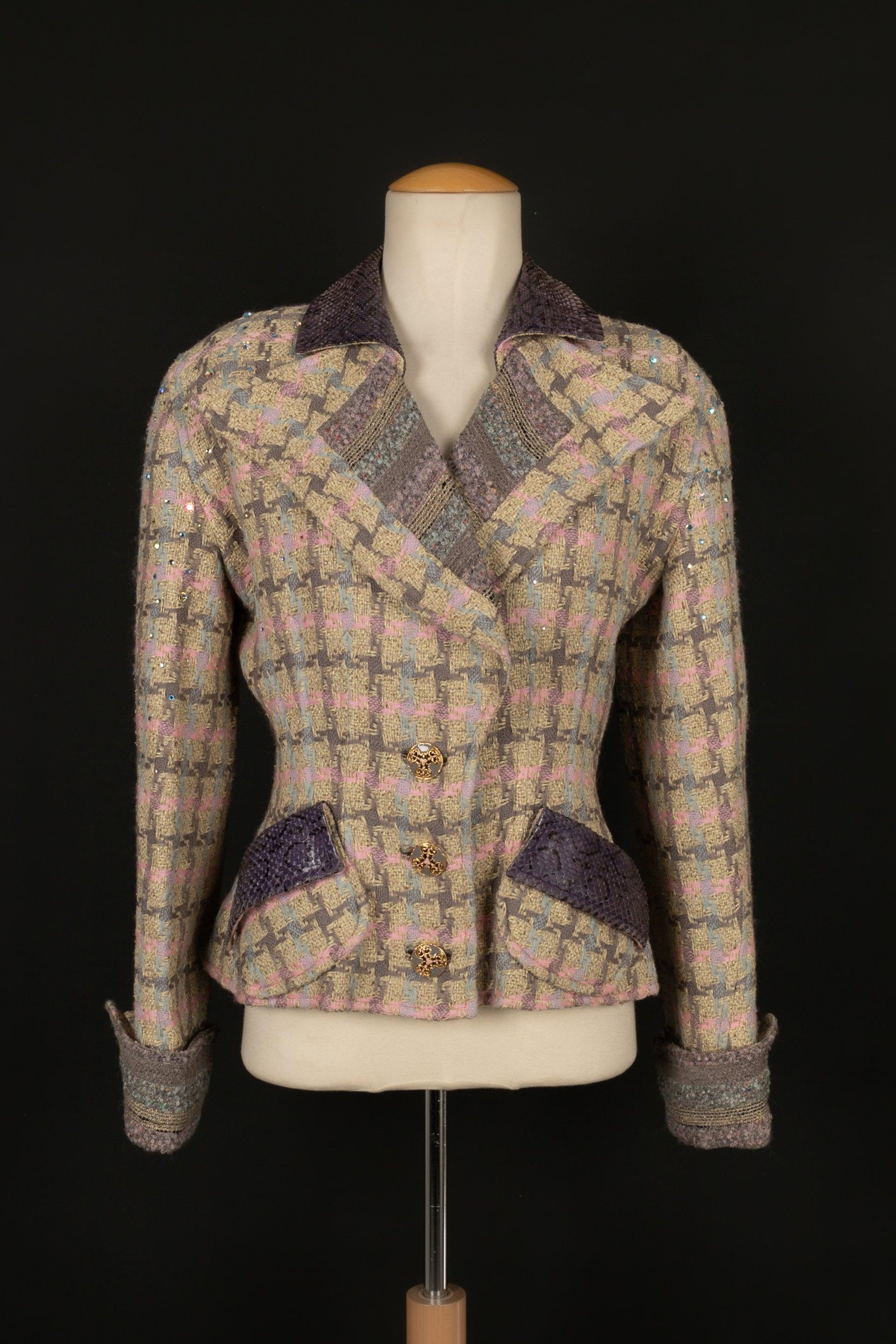 Women's Christian Lacroix Python and Tweed Suit Set For Sale