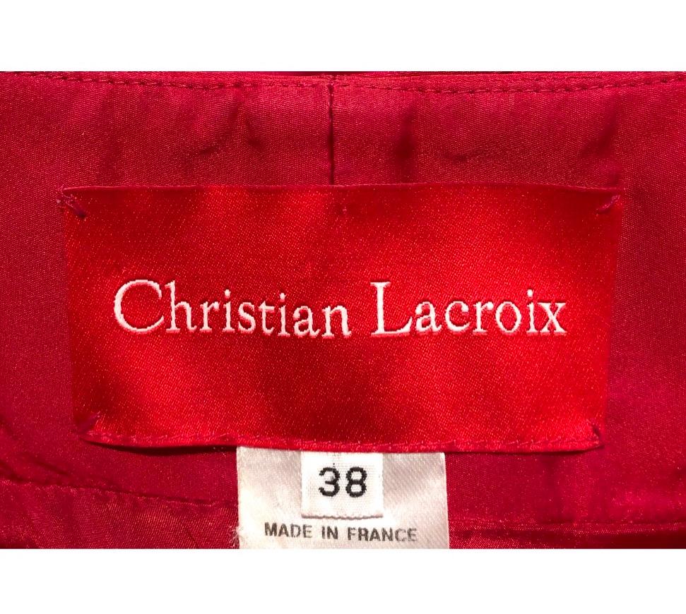 Christian Lacroix Red Taffeta Bow Dress In Excellent Condition In Los Angeles, CA