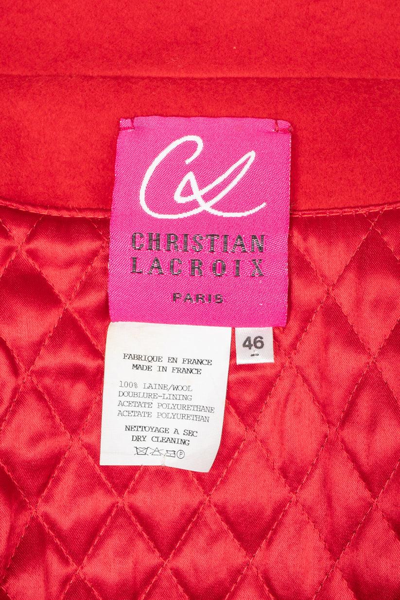 Christian Lacroix Red Wool Coat For Sale 5