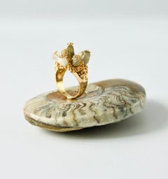 Christian Lacroix Ring, Vermeil Sterling Silver and Quartz Ring, 6.8 US / 54 FR