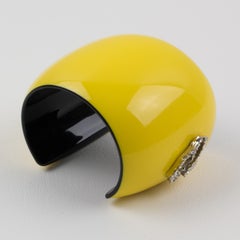 Christian Lacroix Runway Yellow Resin Cuff Bracelet