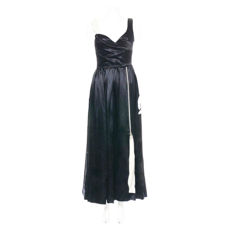 CHRISTIAN LACROIX SATIN GOWN WITH CRYSTAL ZIPPER ( CAN UNZIP ALL WAY UP TO WAIST )  

30