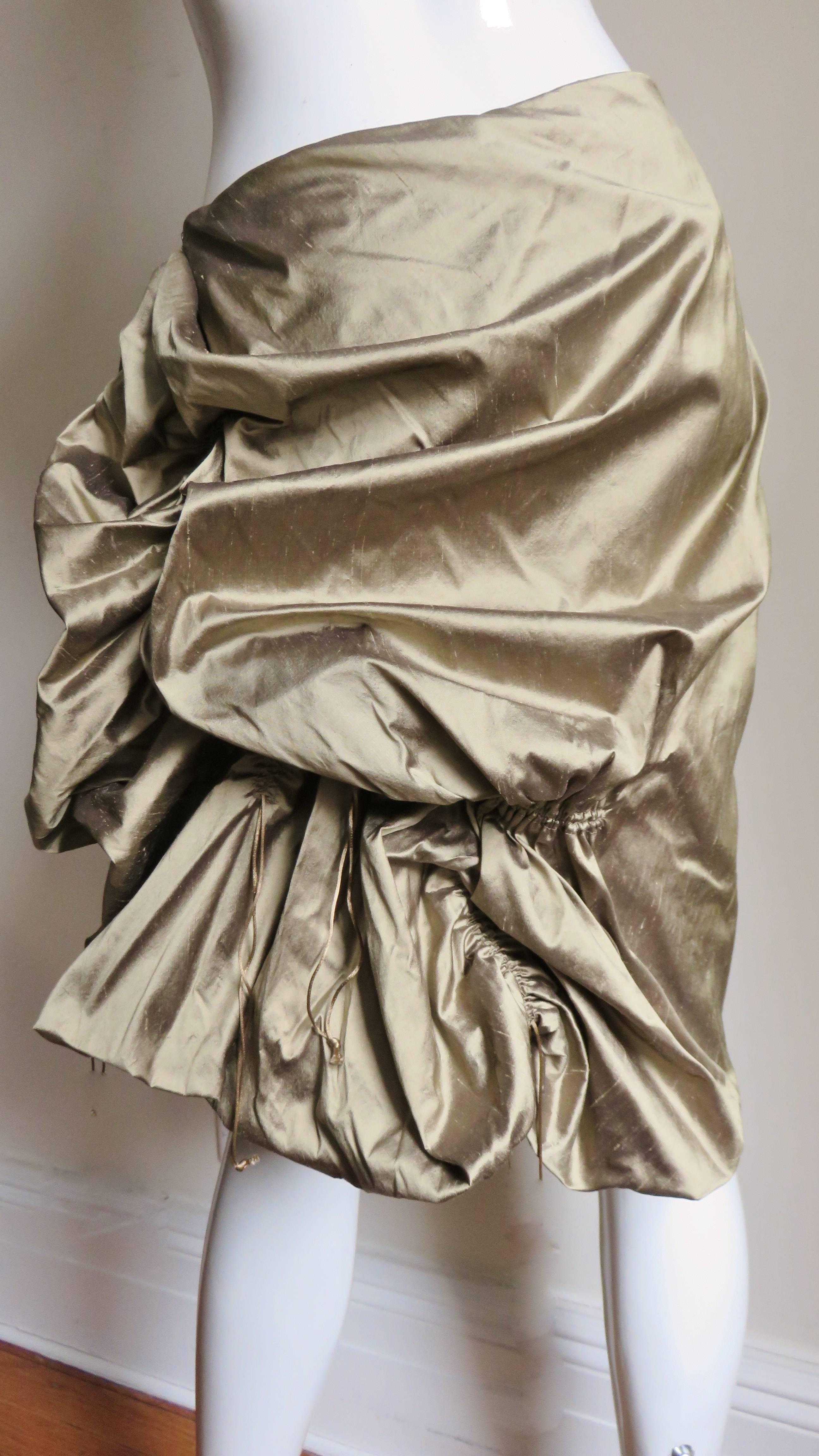 Women's Christian Lacroix Adjustable Sculptural Silk Skirt For Sale