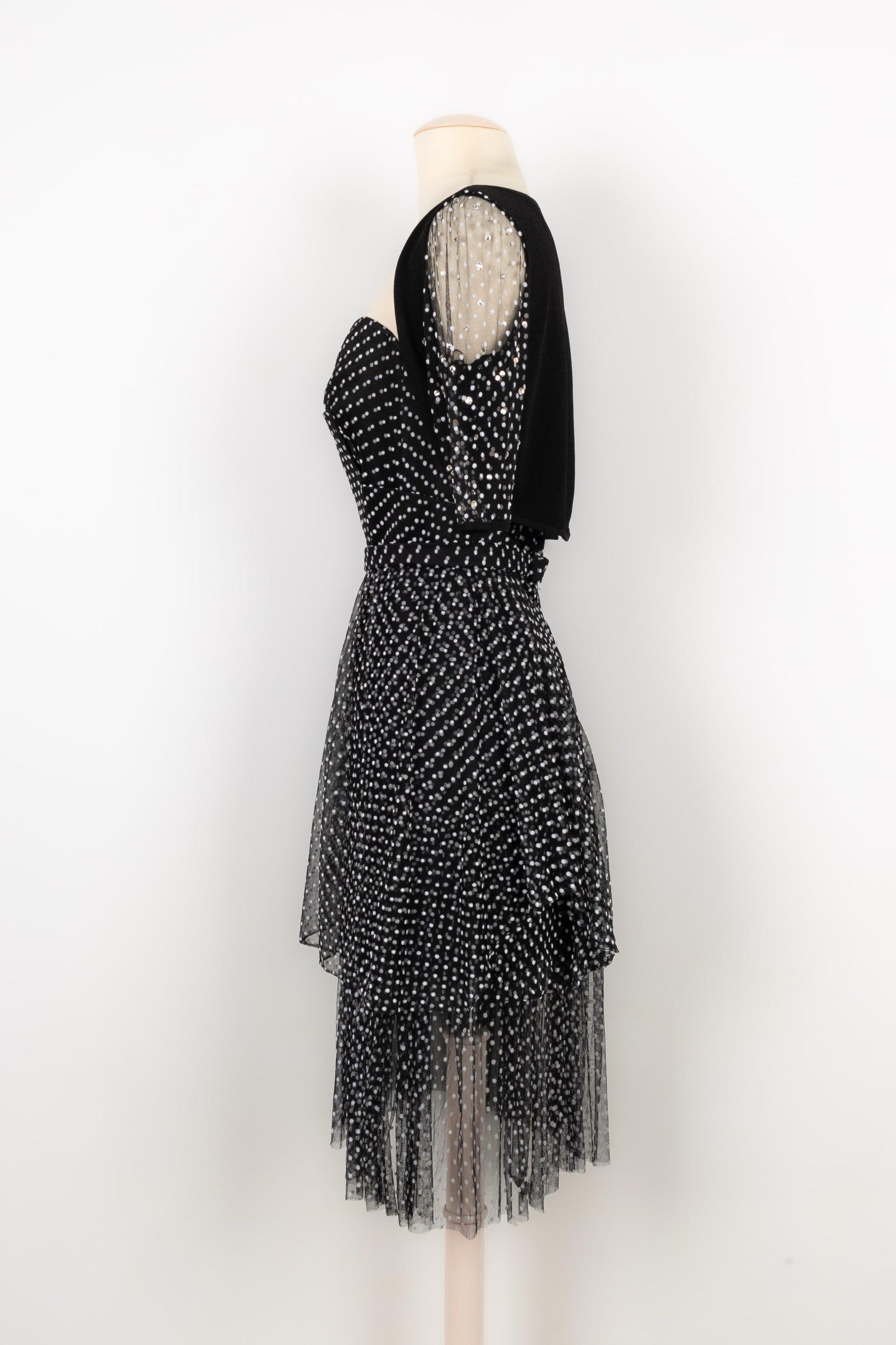 Christian Lacroix Set aus einem Kleid und einem Bolero in gepunktetem Muster, 1990er im Zustand „Hervorragend“ im Angebot in SAINT-OUEN-SUR-SEINE, FR