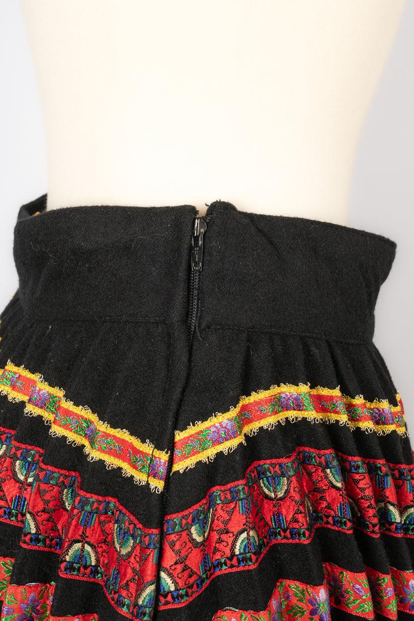 Christian Lacroix Set of Long-Sleeve Wool Top and Silk Skirt, 1989 For Sale 6