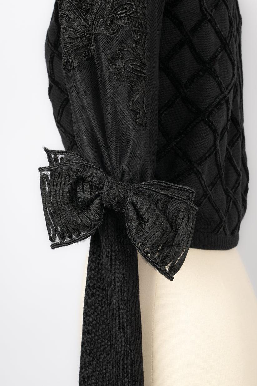 Christian Lacroix Set of Long-Sleeve Wool Top and Silk Skirt, 1989 For Sale 3