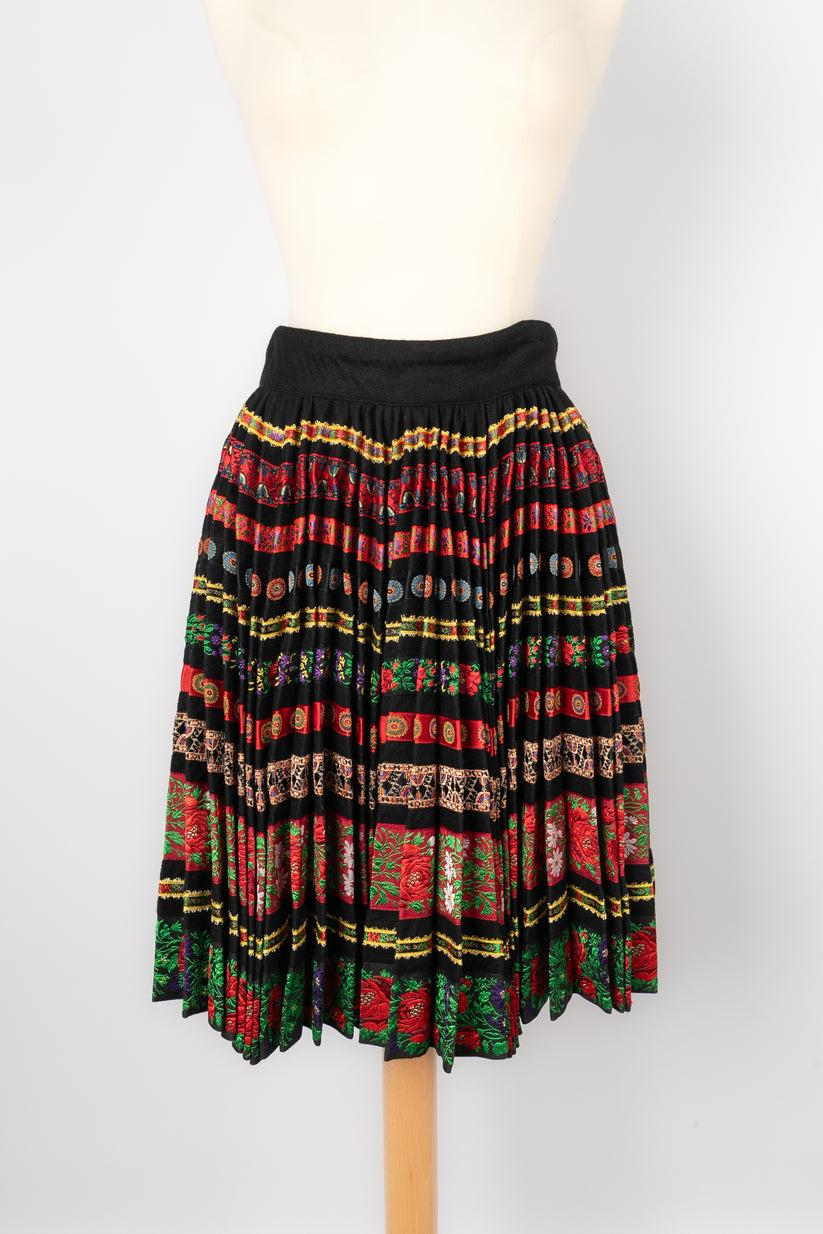 Christian Lacroix Set of Long-Sleeve Wool Top and Silk Skirt, 1989 For Sale 5