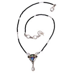 Christian Lacroix Short Beaded Necklace with Rhinestones