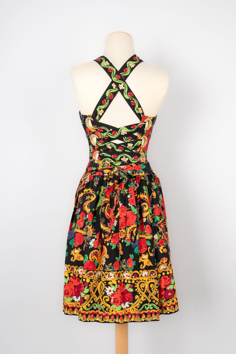 Women's Christian Lacroix Short Cotton Printed Dress For Sale