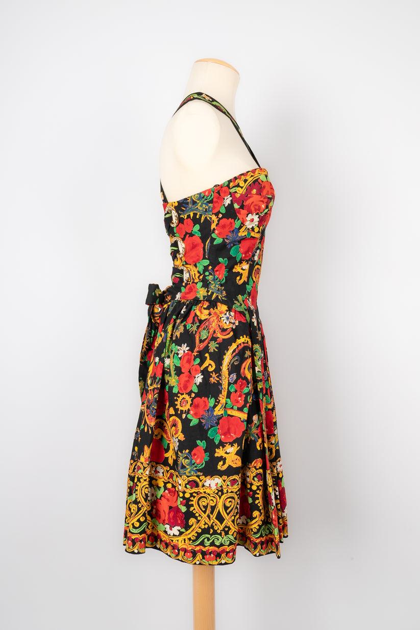 Christian Lacroix Short Cotton Printed Dress For Sale 1