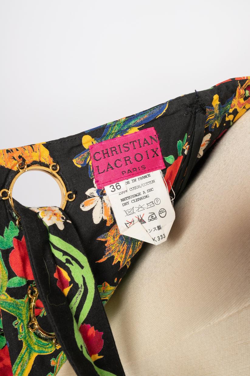 Robe courte en coton imprimé Christian Lacroix en vente 4