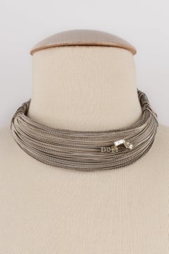 Christian Lacroix Short Silvery Metal Necklace, Mid-1990s