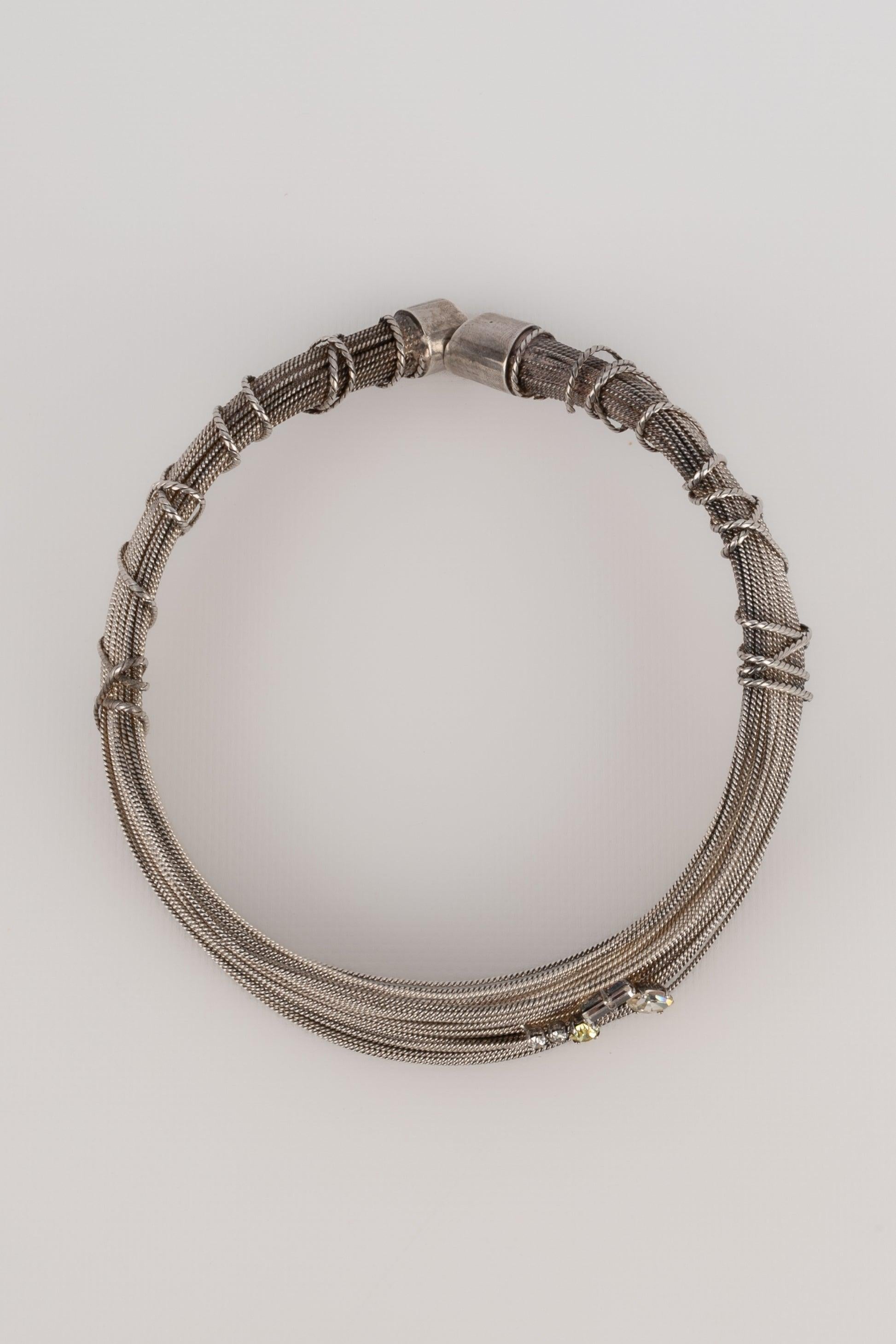 Christian Lacroix Short Silvery Metal Necklace, Mid-1990s In Excellent Condition For Sale In SAINT-OUEN-SUR-SEINE, FR