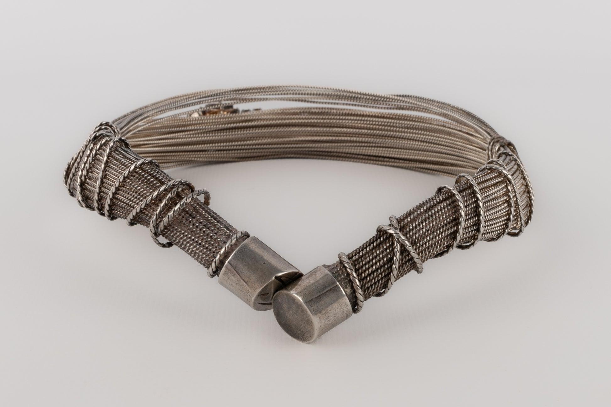 Women's Christian Lacroix Short Silvery Metal Necklace, Mid-1990s For Sale