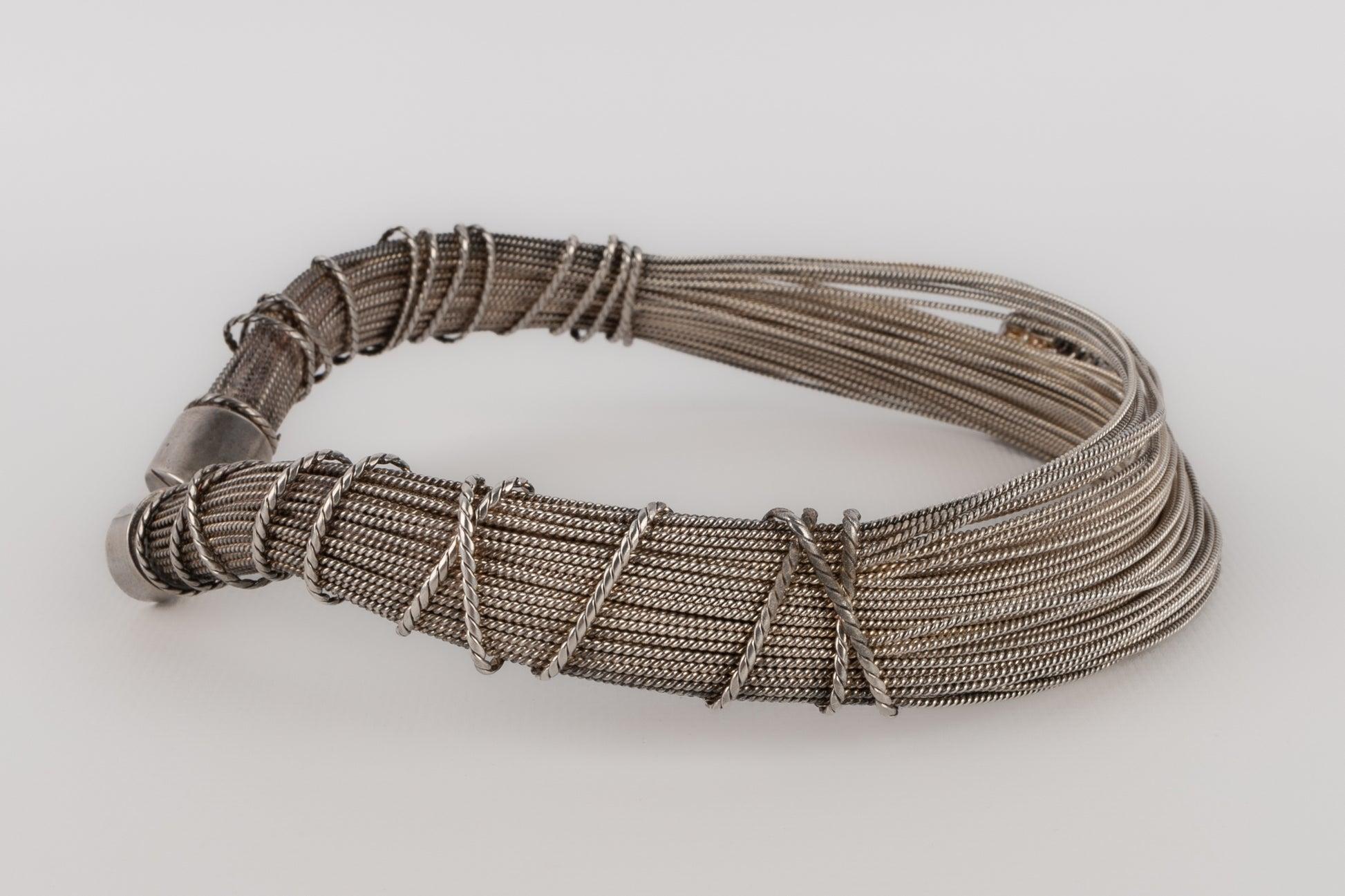Christian Lacroix Short Silvery Metal Necklace, Mid-1990s For Sale 1
