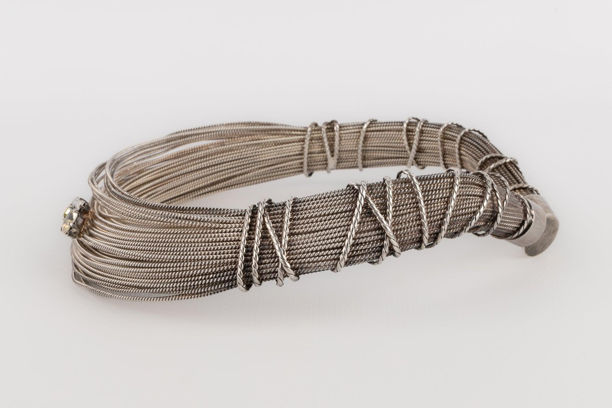 Christian Lacroix Short Silvery Metal Necklace, Mid-1990s For Sale 2