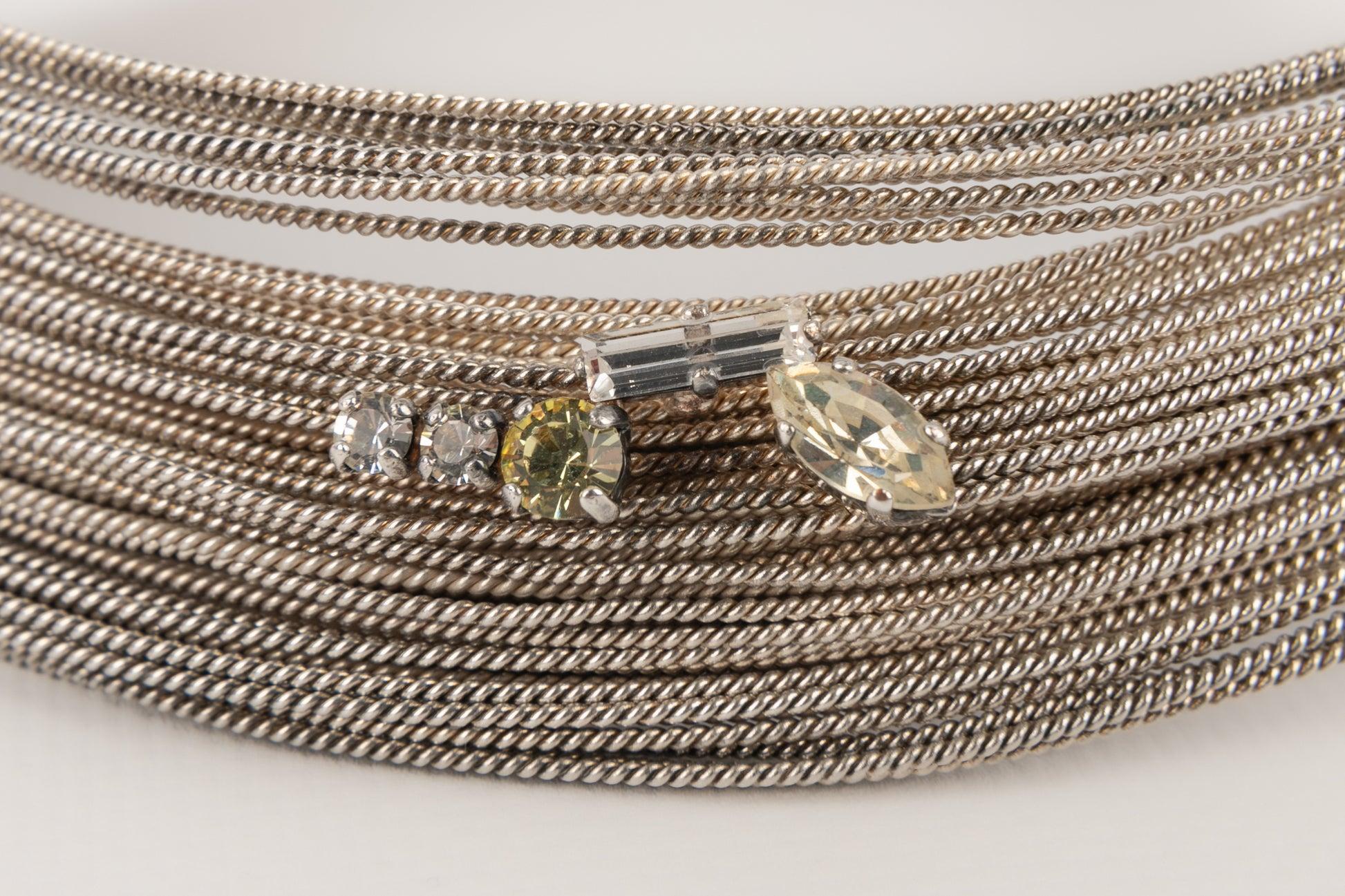 Christian Lacroix Short Silvery Metal Necklace, Mid-1990s For Sale 3