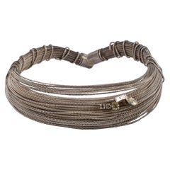 Christian Lacroix Short Silvery Metal Necklace, Mid-1990s
